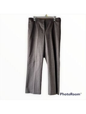 HAGGAR PETITE Brown Straight Leg Pants Size 14P